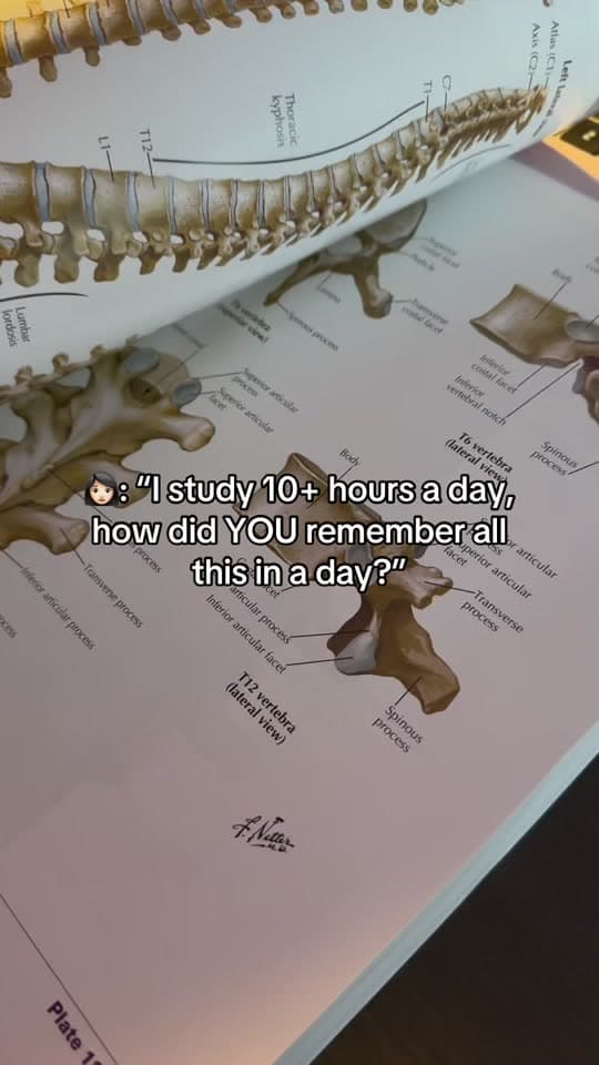 Anatomy textbook page, captioned “I study 10+ hours a day, how did YOU remember all this in a day?”